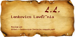 Lenkovics Lavínia névjegykártya
